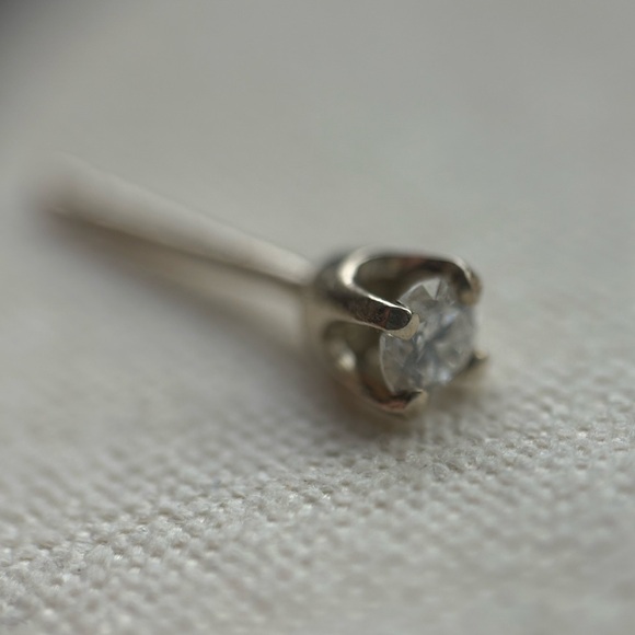 14k Diamond Solitaire Stud Earring - Single - Picture 5 of 8